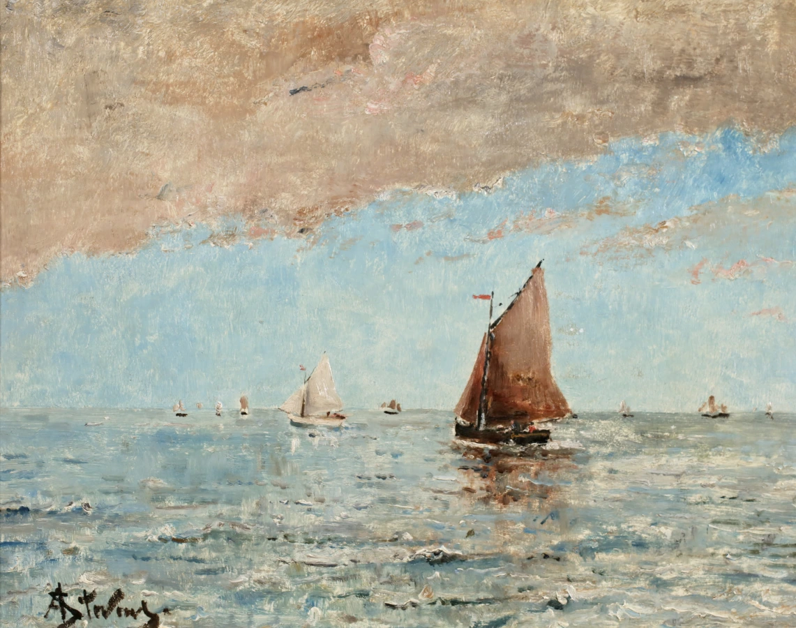 Bateaux sur la mer – le soir - Buy Fine Paintings Online