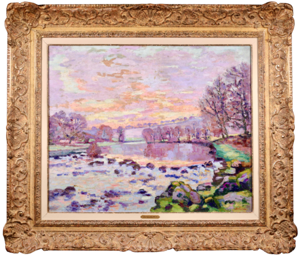The Dam at Genetin on the River Creuse – Winter - Buy Fine Paintings Online