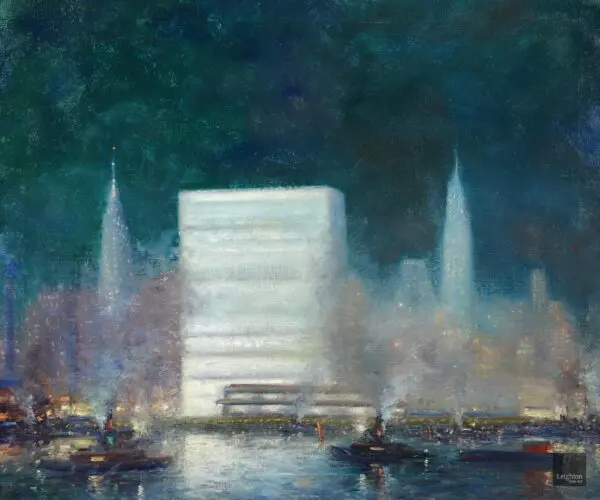 Evening – East River, New York - Buy Fine Paintings Online