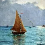 Bateaux sur la mer – coucher de soleil thumbnail