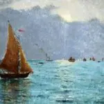 Bateaux sur la mer – coucher de soleil thumbnail
