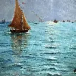 Bateaux sur la mer – coucher de soleil thumbnail