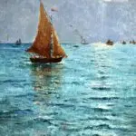 Bateaux sur la mer – coucher de soleil thumbnail