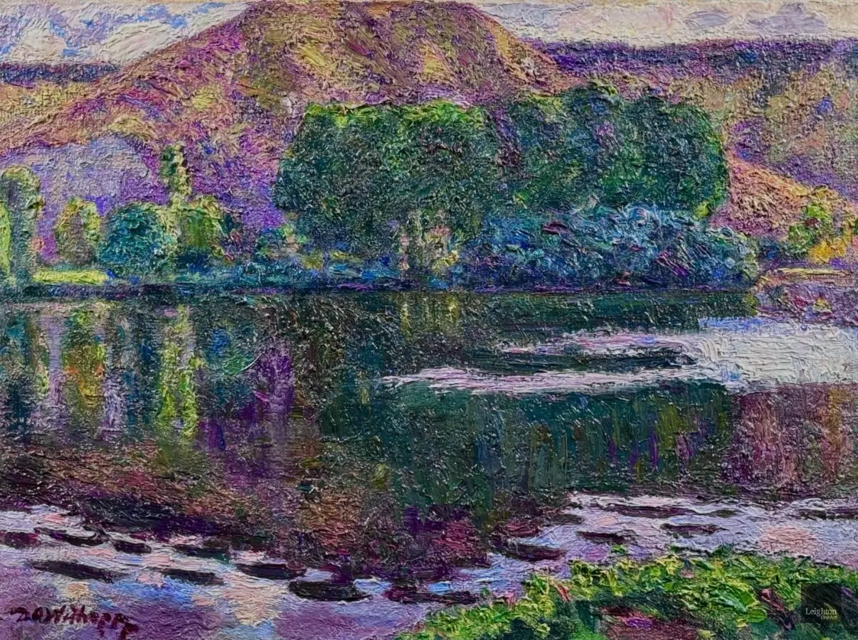 A lake at sunset - Buy Fine Paintings Online