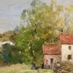 Cottage by a river in summer thumbnail