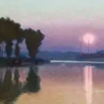 Clair de lune sur la Seine près des Yvelines thumbnail