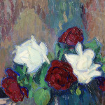 Roses sur une table en bronze doré thumbnail