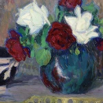 Fleurs sur une table en bronze doré thumbnail