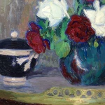 Fleurs sur une table en bronze doré thumbnail