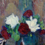 Fleurs sur une table en bronze doré thumbnail