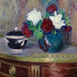 Fleurs sur une table en bronze doré thumbnail