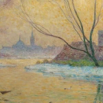 Nantes – Coucher de soleil sur la Loire gelée, 1917 thumbnail