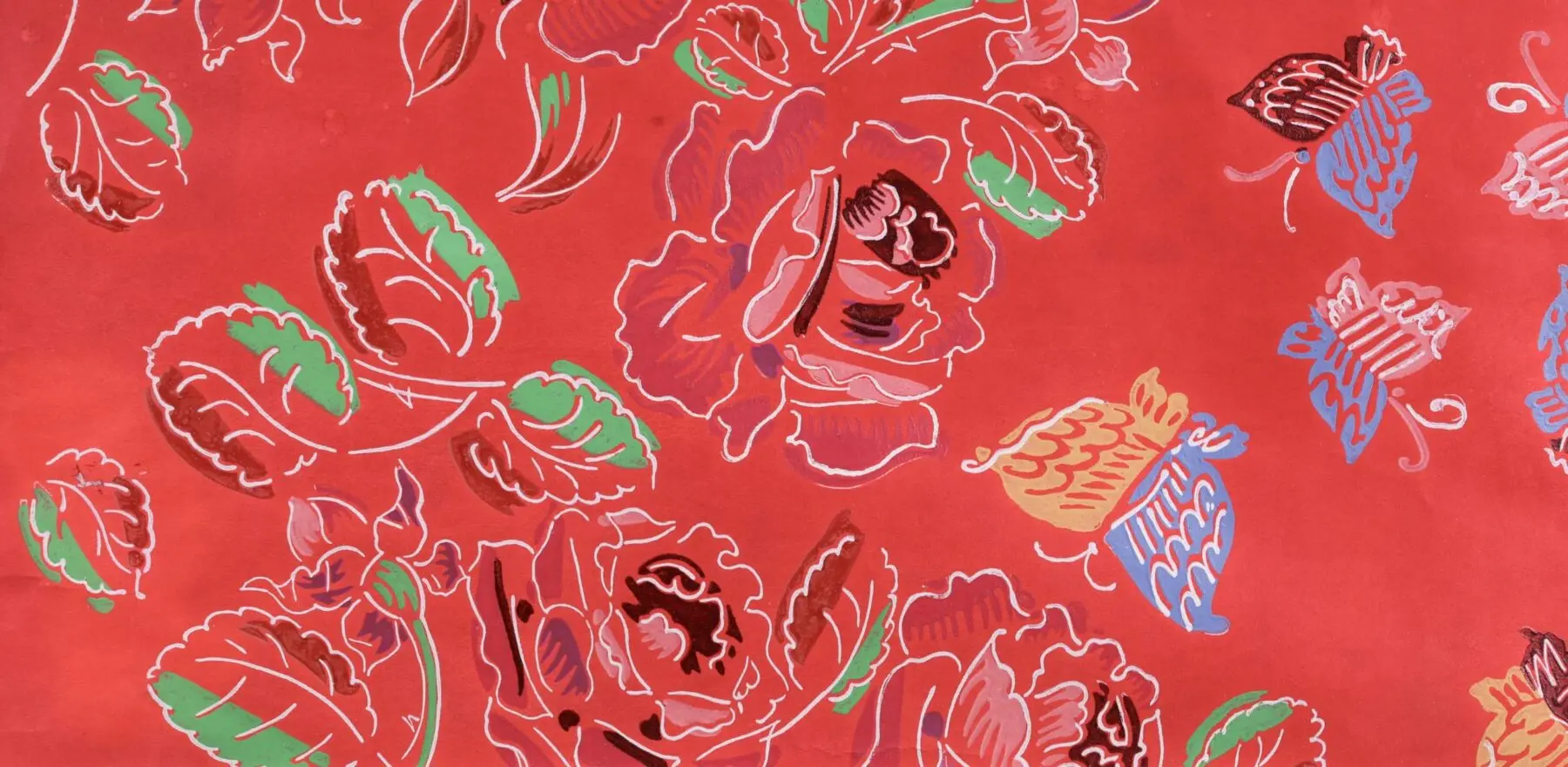Fleurs et Papillons – Projet de Tissus - Buy Fine Paintings Online