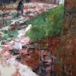 Femme dans un paysage enneige thumbnail