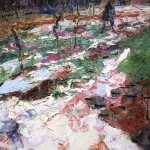Femme dans un paysage enneige thumbnail