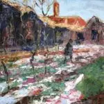 Femme dans un paysage enneige thumbnail