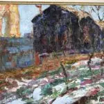 Femme dans un paysage enneige thumbnail