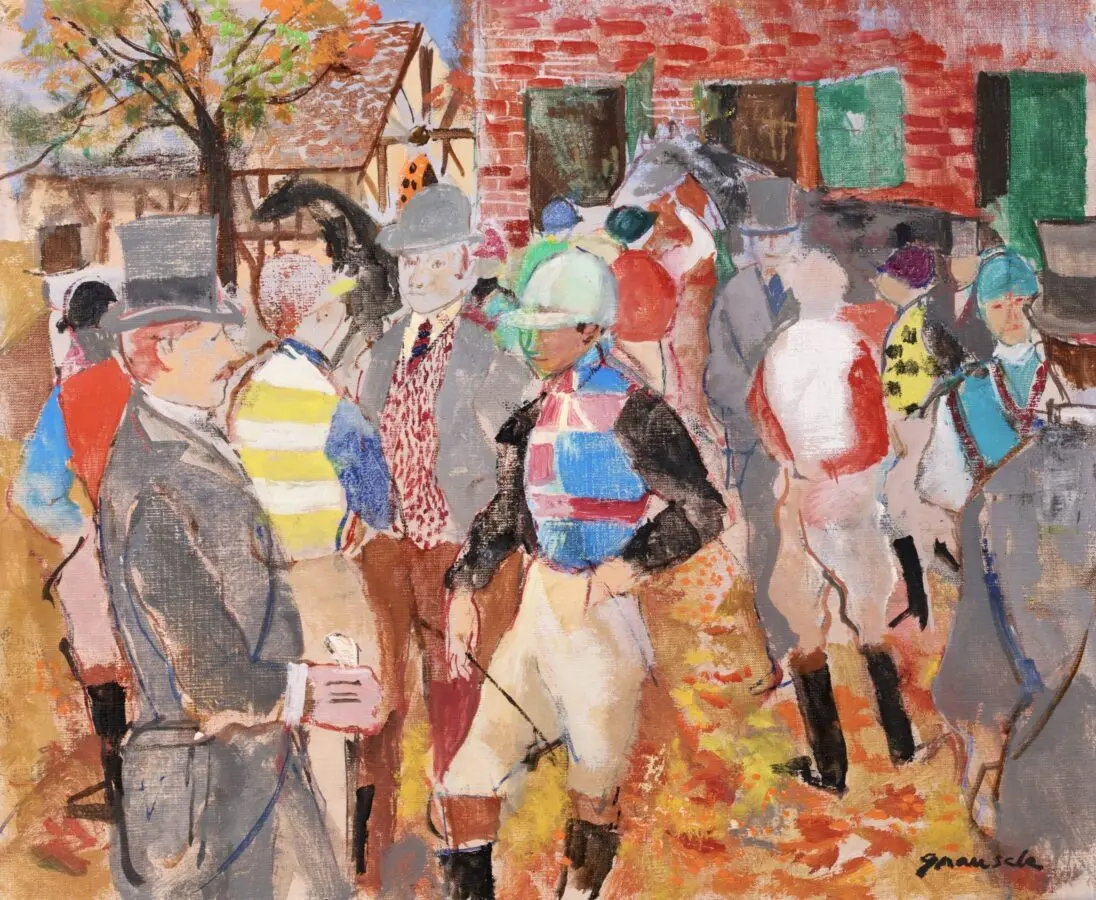 Les Jockeys et Le Proprietaire - Buy Fine Paintings Online