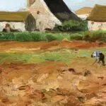 Paysans devant le village thumbnail