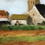 Paysans devant le village thumbnail