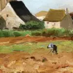Paysans devant le village thumbnail