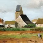 Paysans devant le village thumbnail