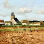 Paysans devant le village thumbnail