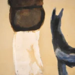 Femme avec un chien marchant sur la plage thumbnail