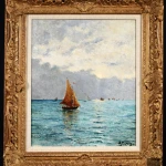 Bateaux sur la mer – coucher de soleil thumbnail