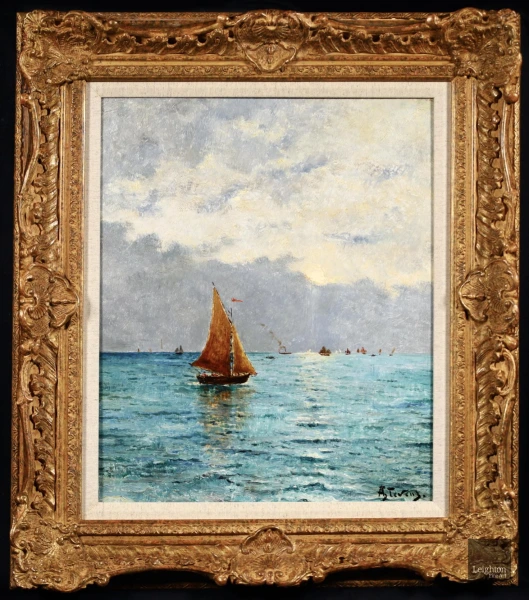 Bateaux sur la mer – coucher de soleil - Buy Fine Paintings Online
