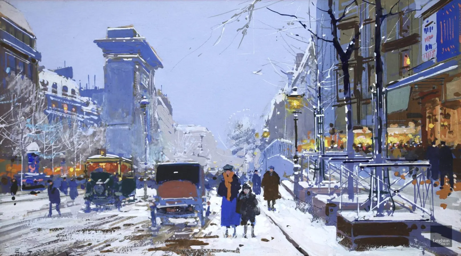 La Porte Saint-Denis sous la neige - Buy Fine Paintings Online