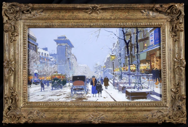 La Porte Saint-Denis sous la neige - Buy Fine Paintings Online