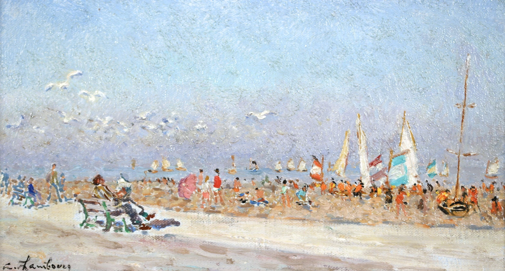 Beau Temps en Aout – Deauville - Buy Fine Paintings Online