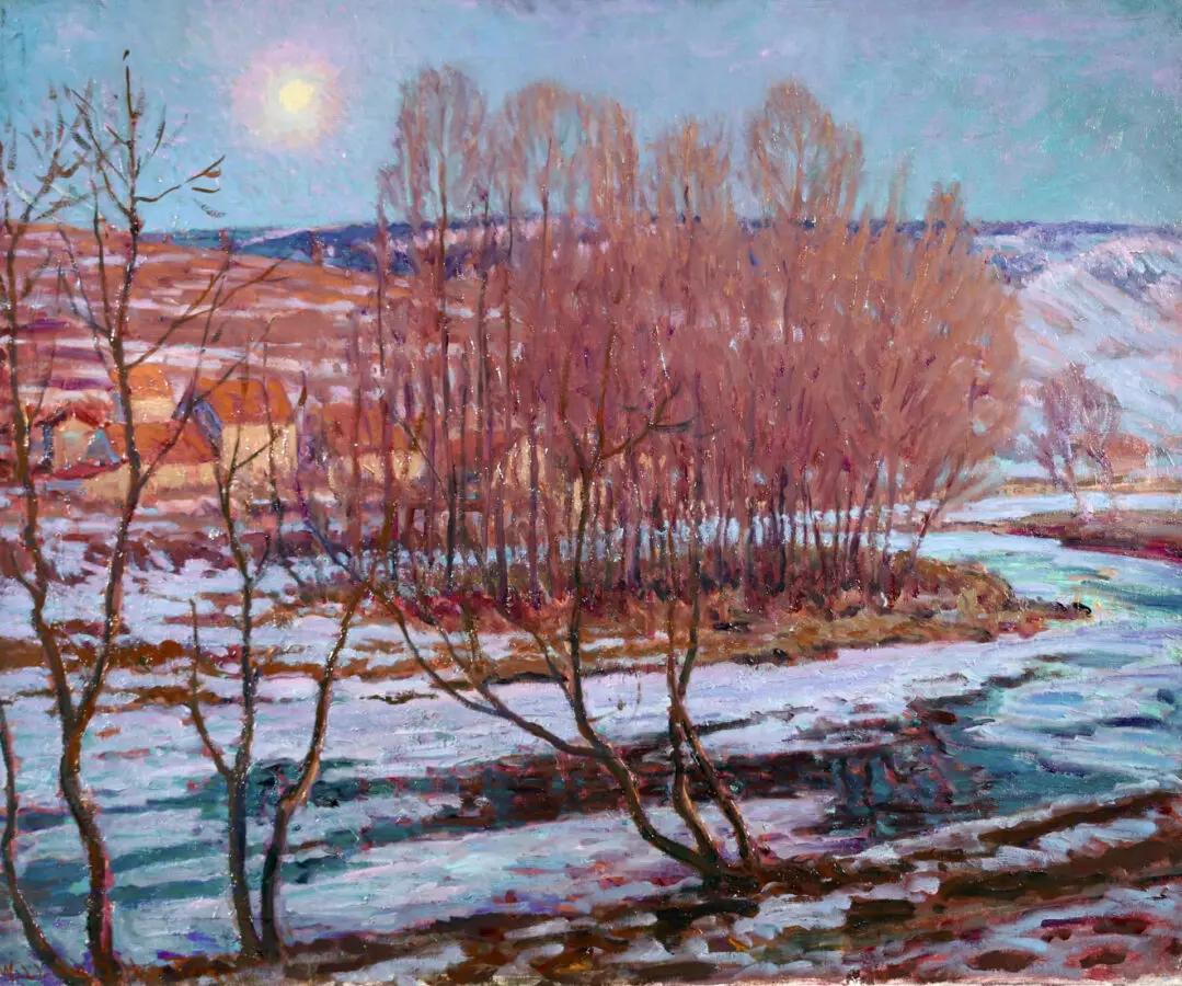 Lumiere lune et neige fondante – Pontarlier, Doubs - Buy Fine Paintings Online