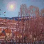 Lumiere lune et neige fondante – Pontarlier, Doubs thumbnail