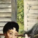 Femme pensive et enfant a la fenetre thumbnail