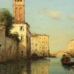 Gondolier on a Venetian canal thumbnail