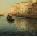 Gondolier on a Venetian canal thumbnail