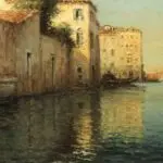 Gondolier on a Venetian canal thumbnail