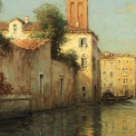 Gondolier on a Venetian canal thumbnail