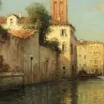 Gondolier on a Venetian canal thumbnail