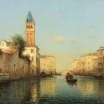 Gondolier on a Venetian canal thumbnail