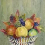 Pommes et raisins sur la table thumbnail