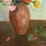 Fleurs au pot de grès rose thumbnail