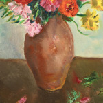 Fleurs au pot de grès rose thumbnail