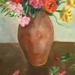 Fleurs au pot de grès rose thumbnail