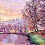 The Dam at Genetin on the River Creuse – Winter thumbnail
