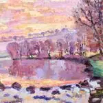 The Dam at Genetin on the River Creuse – Winter thumbnail