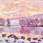 The Dam at Genetin on the River Creuse – Winter thumbnail