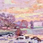 The Dam at Genetin on the River Creuse – Winter thumbnail